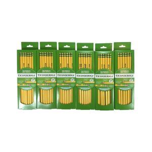 Ticonderoga Unsharpened #2 HB Pencils - 24 Count Per Box - 6 Boxes